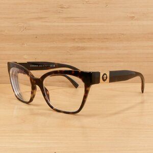 Versace MOD. 3294 108 Eyeglasses / Havana Tortoise Frame / Gold Medusa
